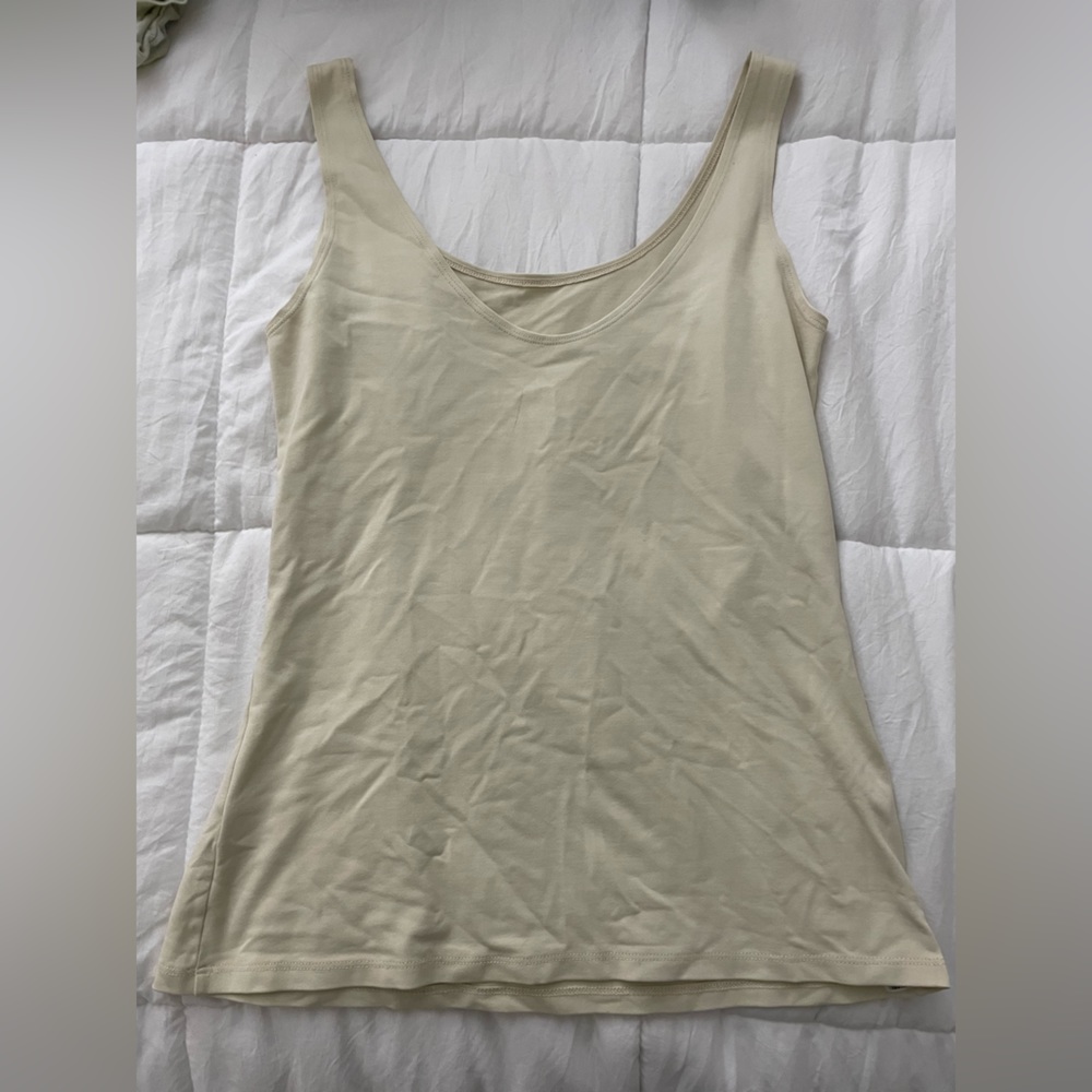 Beige Loose Fitted Tank Top
